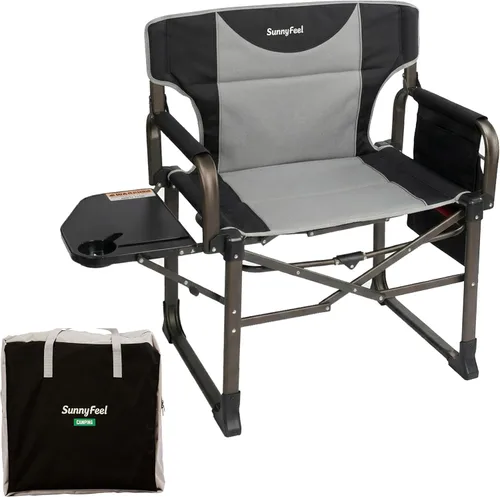 Miniatura 10 de SUNNYFEEL Oversized Camping Directors Chair 2 Pack Portable Foldable Camp Chair for Adults Support 600lbs with Side Pocket and Side Table for Beach