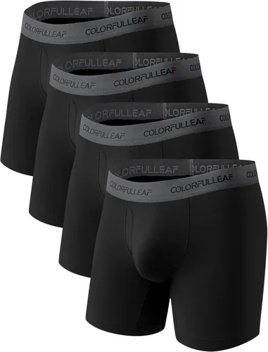 COLORFULLEAF Ropa interior transpirable de rayón de bambú para hombre, ropa interior ligera con bragueta abierta, paquete múltiple