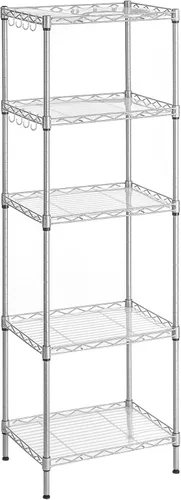 SONGMICS Estantes de almacenamiento de 5 niveles, estantería de alambre, estantes de metal de cocina, estante de almacenamiento con estantes