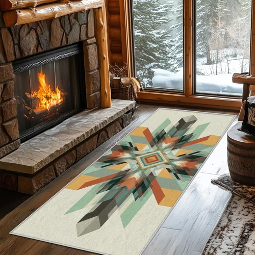 Miniatura 3 de Aztec Runner Rug 2x6 - Hallway Runner Rug Southwest Native American Rustic Boho Ethnic Retro Pattern, Non Slip, Washable, Aztec Home Decor Carpet
