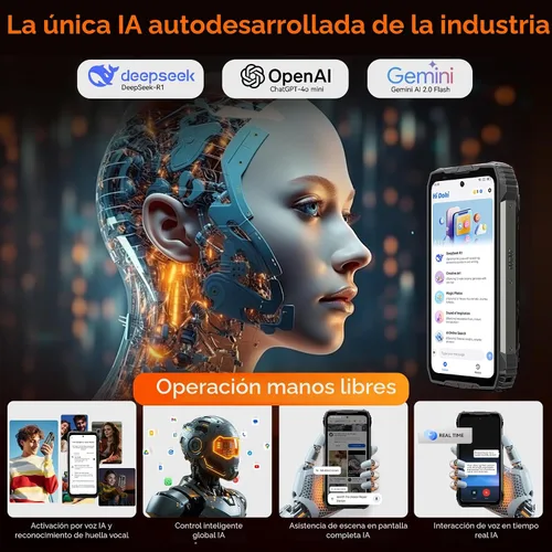 Miniatura 9 de Blackview XPLORE 2 Gemini AI 5G - Teléfono resistente con proyector, Dimensity 8300 Android 15 6.73" 3.2K AMOLED 20000mAh/120W 36GB+256GB T-Mobile