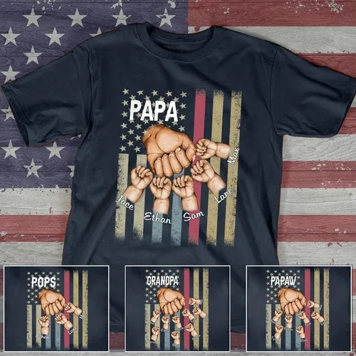 Miniatura 2 de Bandera de Estados Unidos personalizada para hombre, para el Día del Padre, 4 de julio, primer regalo para papá, Poppop Pop Pop, con nombres