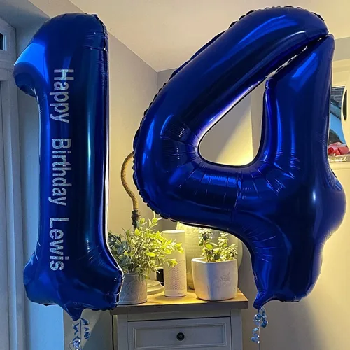 Miniatura 3 de Globos digitales de 40 pulgadas, color azul marino, gigantes, gigantes, gigantes, enormes de aluminio de 14 o 41, globos digitales de Mylar con Azul