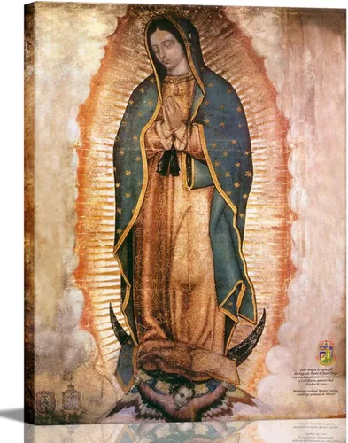 Miniatura 10 de Lienzo decorativo grande con marco de Nuestra Señora de Guadalupe Retrato de la Virgen María, arte de pared Virgen De Guadalupe Cuadros De La Virgen