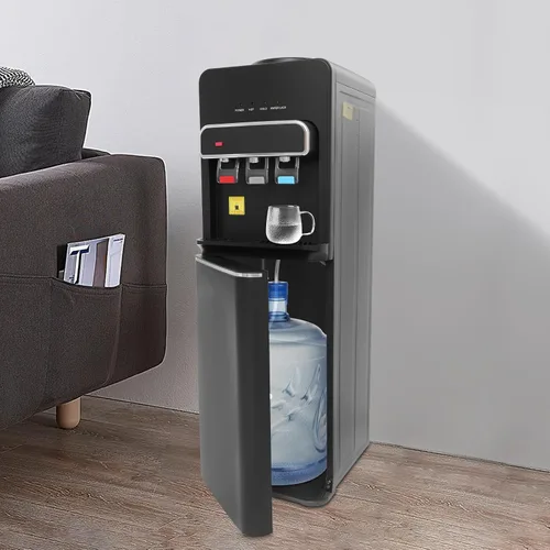 Miniatura 2 de Dispensador de agua de carga inferior de 5 galones, enfriador de agua con boquillas de agua caliente y fría para oficina, hogar, sala de estar Negro