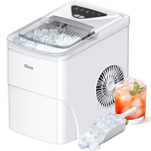 Miniatura 13 de Máquina de hielo Nugget para encimera, máquina de hielo de pellets masticables con función de autolimpieza, máquina de hielo portátil de guijarros
