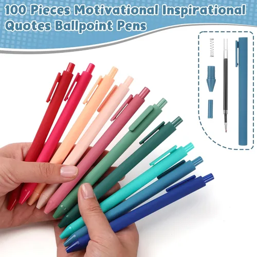 Miniatura 3 de Teling 100 bolígrafos inspiradores a granel motivacionales a granel con frases divertidas, regalos de agradecimiento positivos para adultos