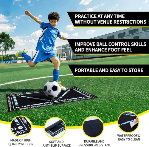 Miniatura 6 de 2 Set Kids Soccer Goals for Backyard with Training Equipment, Portable Foldable Practice Nets with Ball, Dice & Mat, Cones, Air Pump and Carry Bag