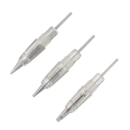 Cartuchos de pigmento desechables Aguja de tatuaje sombreado tapas de punta 1R/3R/7F para máquina de maquillaje permanente Juego de bolígrafos de