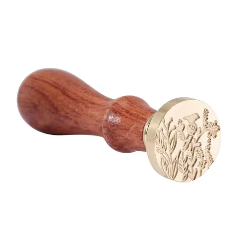 Miniatura 5 de Yoption Sello de cera de flores silvestres, sello de plantas vintage para invitaciones de boda, sobres de embalaje de regalo Flor salvaje y pájaro