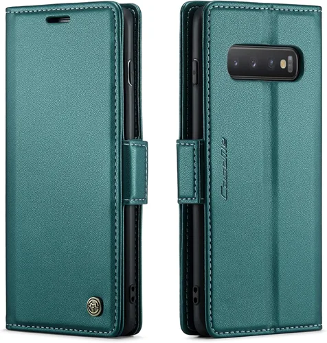 Miniatura 7 de Funda tipo cartera para Samsung Galaxy S10+ Plus, con función atril magnético, de piel, con ranuras para tarjetas de crédito y tarjetas de crédito