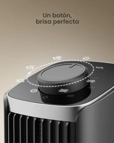 Miniatura 6 de PNTCK Ventilador para dormitorio, ventilador de torre de 13 pulgadas con 3 velocidades máximas de 23 pies/s, ventilador de escritorio oscilante