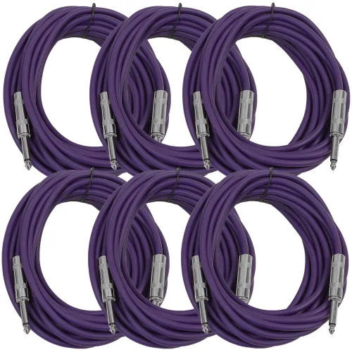 Miniatura 18 de Seismic Audio Cables de guitarra para altavoces, cables de guitarra TS de ¼ pulgadas, 3 pies, multicolor, paquete de 6 Color múltiple