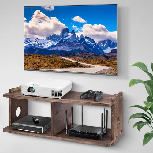 Estantes flotantes para proyector, estante de montaje en pared PlayStation, soporte de TV, enrutador WiFi, caja de almacenamiento para módem,