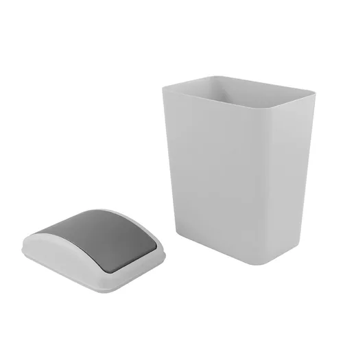 Miniatura 4 de Cubo de basura con tapa oscilante de 4.2 galones, cubo de basura de plástico con tapa, color negro