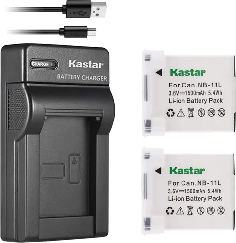 Kastar Batería (X2) y cargador USB delgado para Canon NB-11L y PowerShot SX410 es SX400 es ELPH 170 es 340 HS 320 HS 130HS 110 HS 1150 HS A2300 es