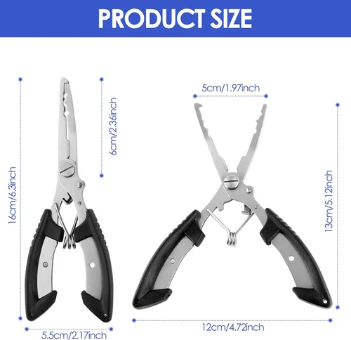 Miniatura 6 de mouhike Kit de herramientas de pesca, alicates de pesca, pinza de labios de pescado, removedor de anzuelos de pesca, báscula digital de pesca