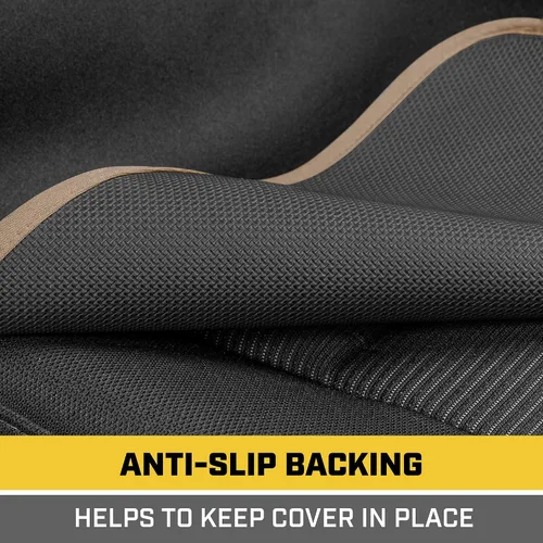 Miniatura 8 de CAT® Funda impermeable para asiento de automóvil para asientos delanteros, 1 pieza con ribete beige, funda de asiento de neopreno duradera