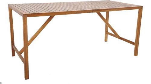 Miniatura 9 de Tangkula Mesa de comedor rectangular para exteriores, mesa de madera de acacia con agujero para sombrilla de 2 pulgadas, amplia mesa de listones
