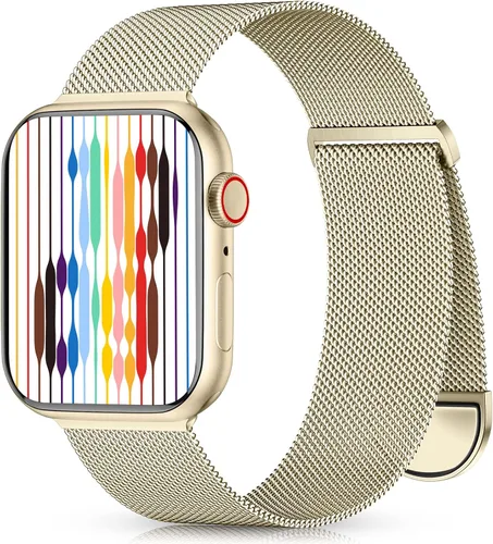 Miniatura 14 de Zedoli Correa de Metal Compatible con Apple Watch de 1.57/1.50/1.61/1.77/1.73/1.65/1.75 pulgadas para Mujeres y Hombres, Pulseras de Malla de Malla