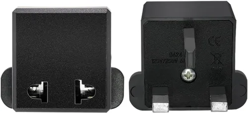 Miniatura 3 de (Negro-2 piezas) US/EU a UK Enchufes Adaptador de enchufe UE a Reino Unido Enchufes convertidor de corriente Enchufes de 2 pines Enchufe de EE.UU. a