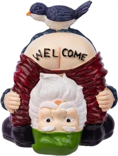 Miniatura 7 de Estatua divertida de gnomos de jardín para exteriores, decoración de resina de las 5 en punto, resistente a la intemperie, regalo de humor