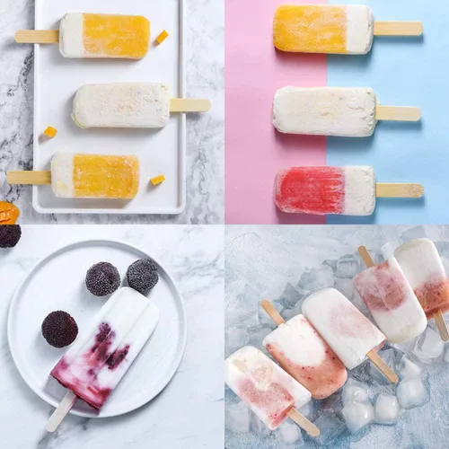 Miniatura 7 de Moldes caseros de silicona para paletas con tapa, sin BPA, moldes para paletas de hielo con 3 cavidades, para hacer pasteles, helados y paletas