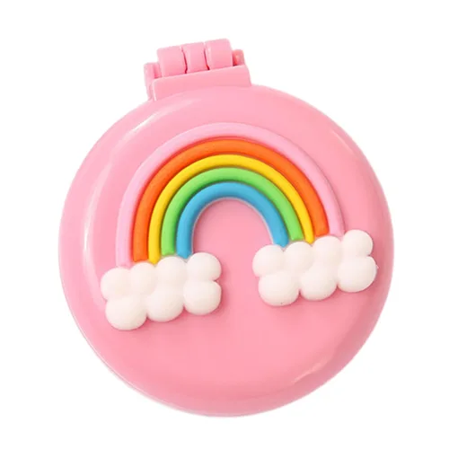 Cepillo de pelo de viaje, peine de bolsillo con mini espejo, cepillos de pelo plegables compactos, redondos, mini peine de masaje compacto para
