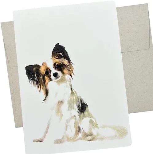 Papillon - Tarjeta de felicitación con sobre (5 x 7 pulgadas y interior en blanco para todas las ocasiones), bonita tarjeta de papel para