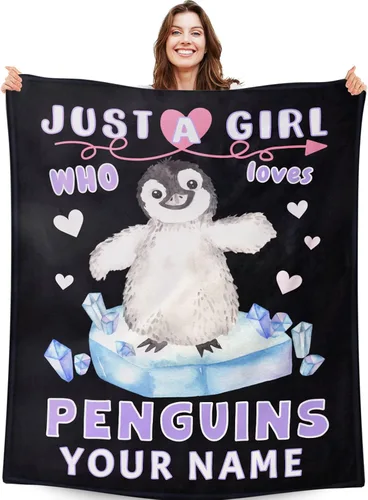 Miniatura 8 de Manta de pingüino para regalo, 40 x 30 pulgadas, bonita manta para niños, niñas y niños, manta negra suave y mullida para regazo y silla