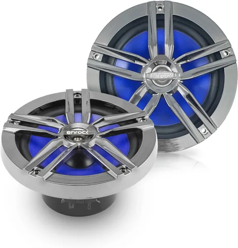 Miniatura 2 de Enrock Marine 2 altavoces resistentes al agua de 180 W de 6.5 pulgadas (carbón) (2 pares), carrete de grado marino Enrock Audio: cable de altavoz