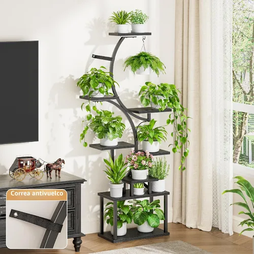 Miniatura 8 de Soporte para plantas con luces de cultivo para plantas de interior, estante esquinero alto de 8 niveles con luz de espectro completo, en forma de S