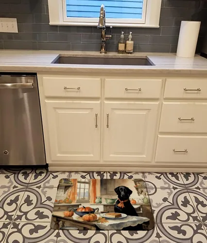 Miniatura 2 de Caroline's Treasures Black Lab Fall Kitchen Pumpkins Memory Foam Kitchen Mat