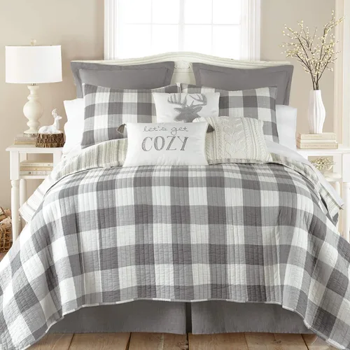 Miniatura 6 de Levtex Home - Juego de edredón Camden tamaño matrimonial (96 x 110 pulgadas) con dos fundas de almohada estándar (26 x 20 pulgadas), patrón a Azul