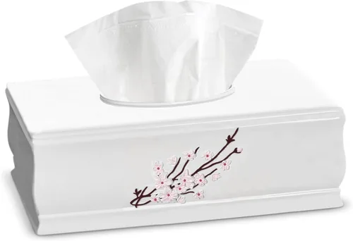Miniatura 11 de Creative Scents Vanda - Juego de accesorios de baño blanco con flor de cerezo, juego de 4 dispensadores de jabón de baño floral incluye: dispensador