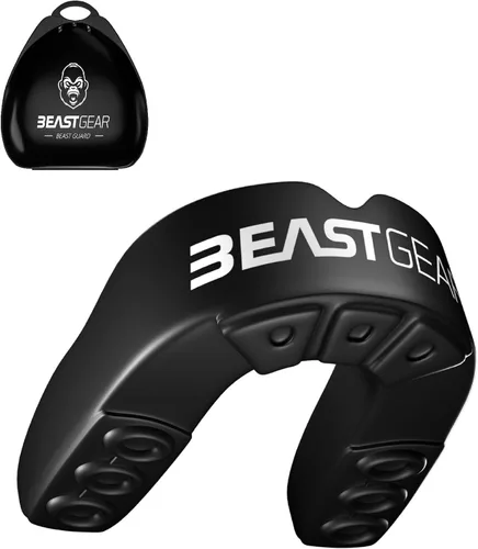 Beast Gear Protector bucal deportivo, protector bucal para adultos y jóvenes, para boxeo, fútbol, lacrosse, baloncesto, rugby, artes marciales