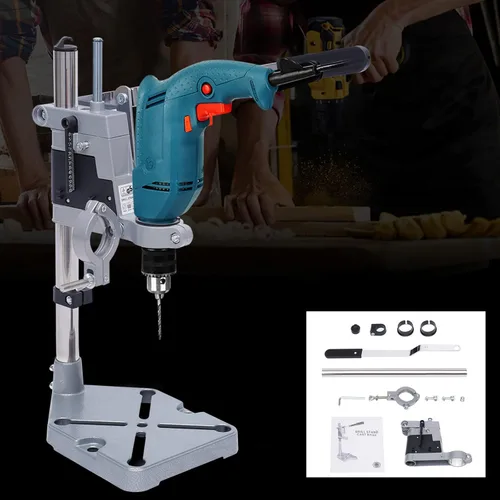 Miniatura 5 de Soporte de estación de trabajo para herramientas rotativas, soporte de prensa de taladro ajustable para banco de trabajo de taladro, abrazadera