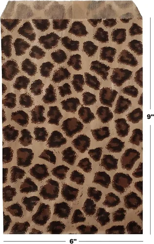 RJ Displays Paquete de 200 bolsas de papel kraft con diseño de leopardo, 5 x 7 pulgadas, multiusos. Buenas para papelería, dulces, galletas,