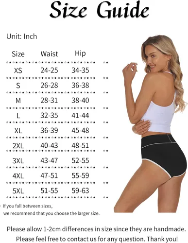 Miniatura 6 de VIVISOO - Ropa interior elástica, suave, transpirable, de algodón y tiro alto para mujeres, paquete de 5