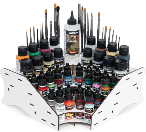 Miniatura 5 de Vallejo - Expositor de Pintura Montado en Pared para la Organización de Pinturas Acrílicas para Modelos a Escala y Miniaturas Contiene 43 Botellas