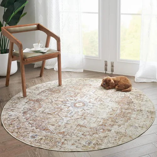 Miniatura 62 de jinchan Alfombra de Área 2x3 pies Alfombra Vintage de Entrada Lavable Bohemia Tapete Interior para Puerta Medallón Floral Tapete Pequeño para Puerta