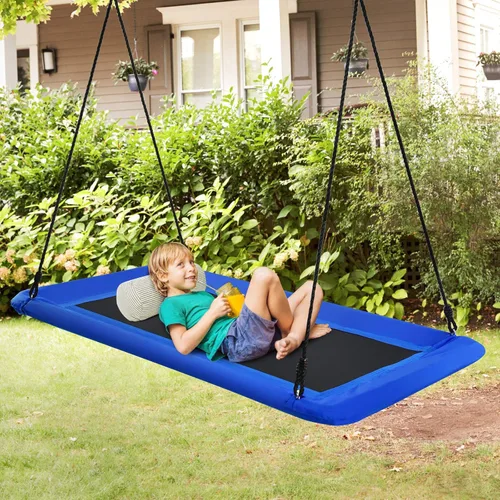 Miniatura 7 de Costzon Columpio rectangular gigante de 60 pulgadas para niños y adultos, resistente al desgaste para interiores y exteriores, con marco de acero