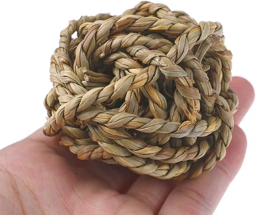 Miniatura 6 de Hamiledyi 10 bolas de hierba de conejo de 2.8 pulgadas, bolas grandes de conejillo de indias, juguete de enriquecimiento de actividad para conejo
