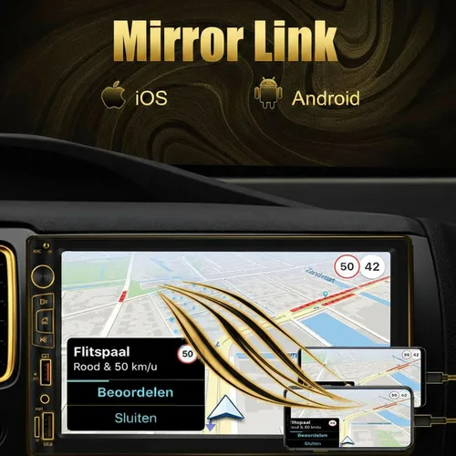 Miniatura 3 de Estéreo de coche doble DIN con pantalla táctil IPS HD de 7 pulgadas, compatible con Apple Carplay y Android Auto, cámara trasera gran angular