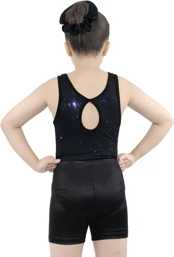Miniatura 3 de Leotardos de gimnasia para niñas con pantalones cortos brillantes para bailar ballet