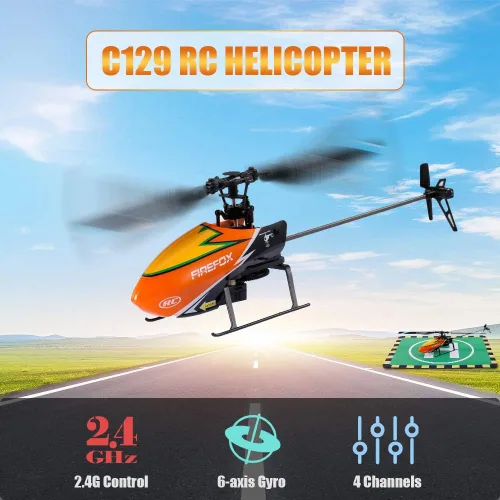 Miniatura 2 de GoolRC C129 Helicóptero RC, Helicóptero de control remoto de 4 canales 2.4Ghz con giroscopio de 6 ejes, Avión RC sin alerones con mantenimiento