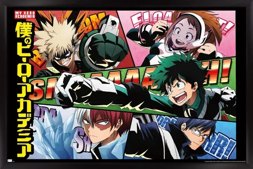 Miniatura 8 de Trends International My Hero Academia - Póster de pared de cómic, 14.72 x 22.37 pulgadas, versión enmarcada de madera de granero