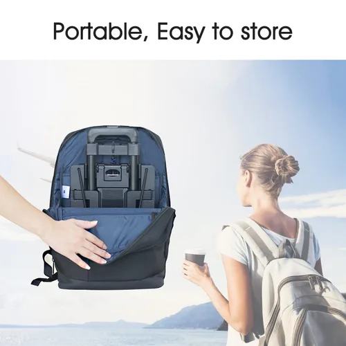 Miniatura 3 de Carrito de viaje para asiento de automóvil para aeropuerto, carrito plegable para asiento de automóvil y rodillo, capacidad de 90 libras para viajes