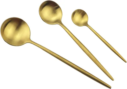 Miniatura 4 de Golden Stain - Cubiertos modernos de 6 piezas de acero inoxidable 304, tenedor de postre de acero inoxidable 304, tenedor de ensalada de 7.2