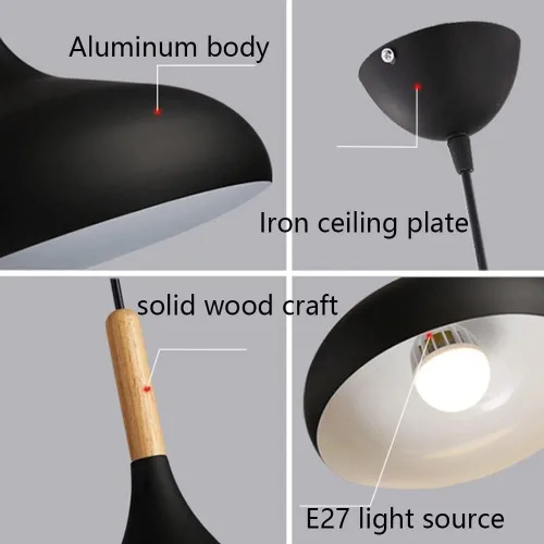 Miniatura 9 de Lámpara colgante de color macarrón para interiores de altura ajustable, lámpara nórdica industrial E27, lámpara de techo para cocina, isla, comedor